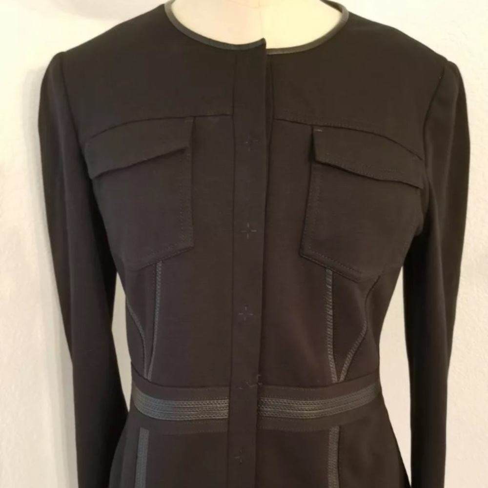Elie Tahari Black Stitch Design Blazer- 2